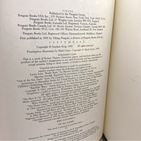 VINTAGE 1995 Rose Madder by Stephen King – First Edition - Picture 5 of 8